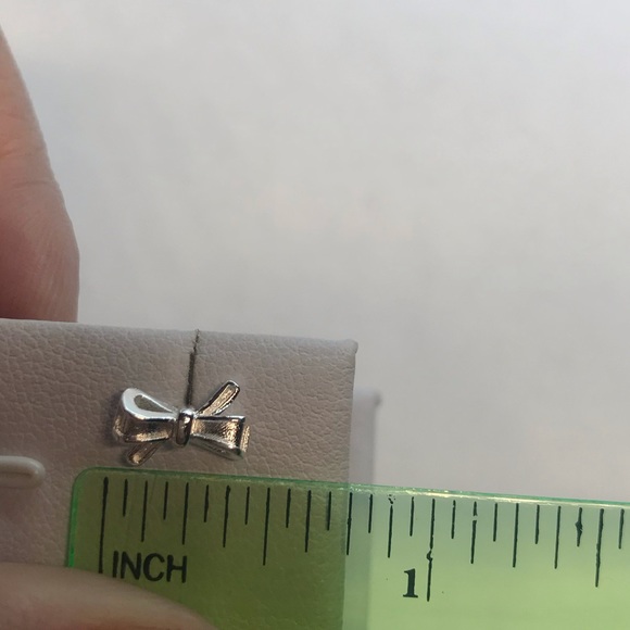 Sterling Silver 925 Bow Stud Earrings - Picture 4 of 4